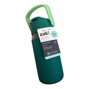 Zak! Teal Water Bottle with Green Handle